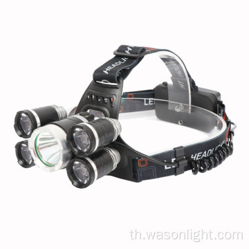 ขายดีที่สุด 5 1500 Lumens Brightest 18650 LED Miner Miner Headlamp Head สำหรับการล่าแบตเตอรี่ที่ใช้งานแบตเตอรี่